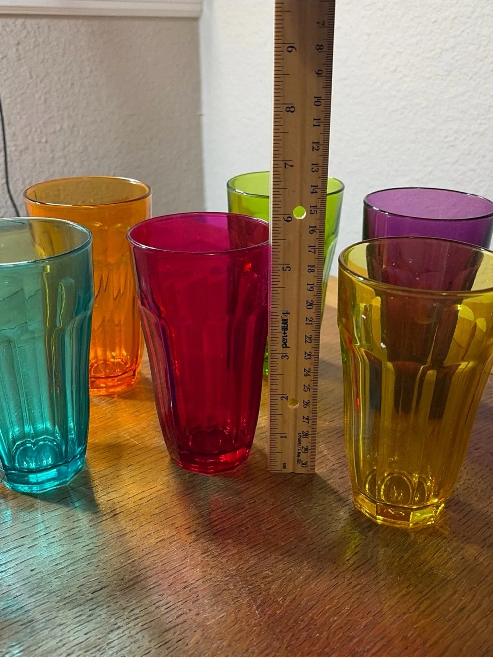 Vintage Circleware Colorful Juice Glasses Set of Six 5 1/2 Inch